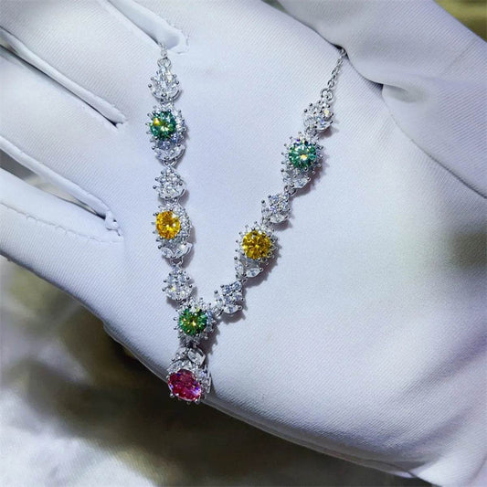 3.5 Carat Moissanite 925 Sterling Silver Necklace - Tredona LLC