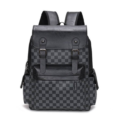 Large Capacity Travel Leisure Plaid Backpack - Tredona LLC