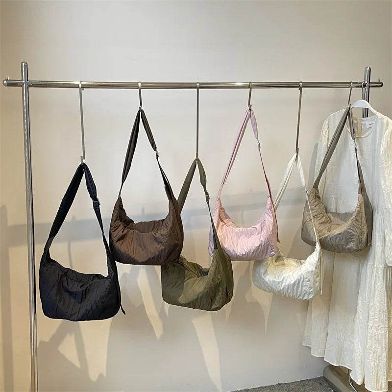 Pleated Dumpling Crossbody Bag - Tredona LLC