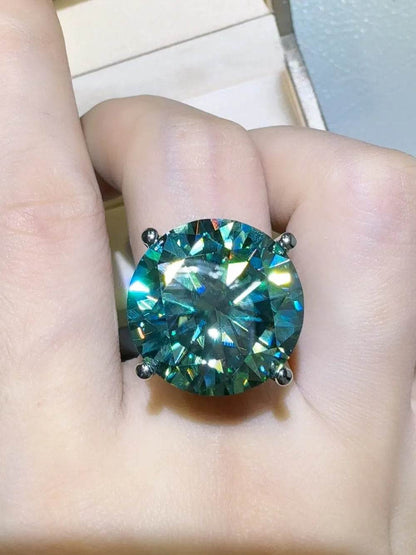 20 Carat Moissanite 925 Sterling Silver Ring - Tredona LLC