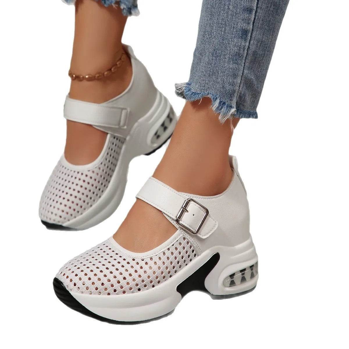 Breathable Mesh Platform Sneakers - Tredona LLC