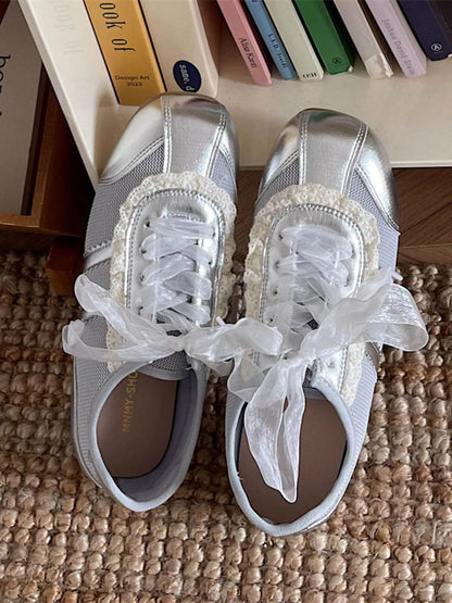 Round Toe Lace Up Sneakers - Tredona LLC