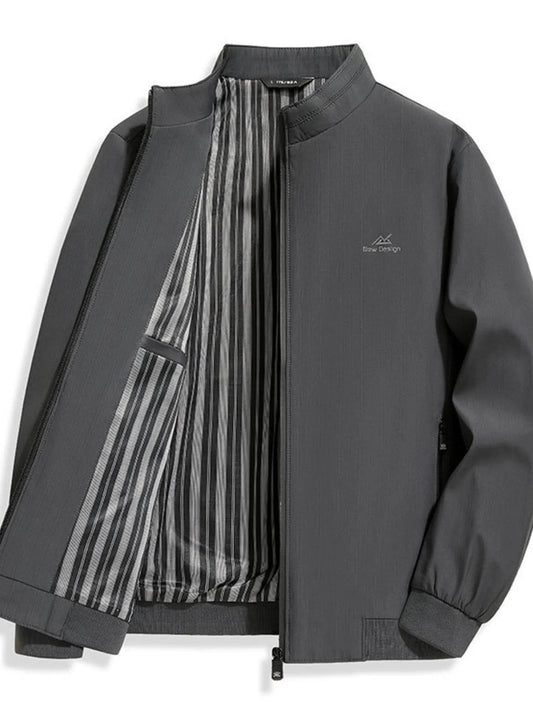 Men's Plus Size Zip Up Long Sleeve Jacket - Tredona LLC