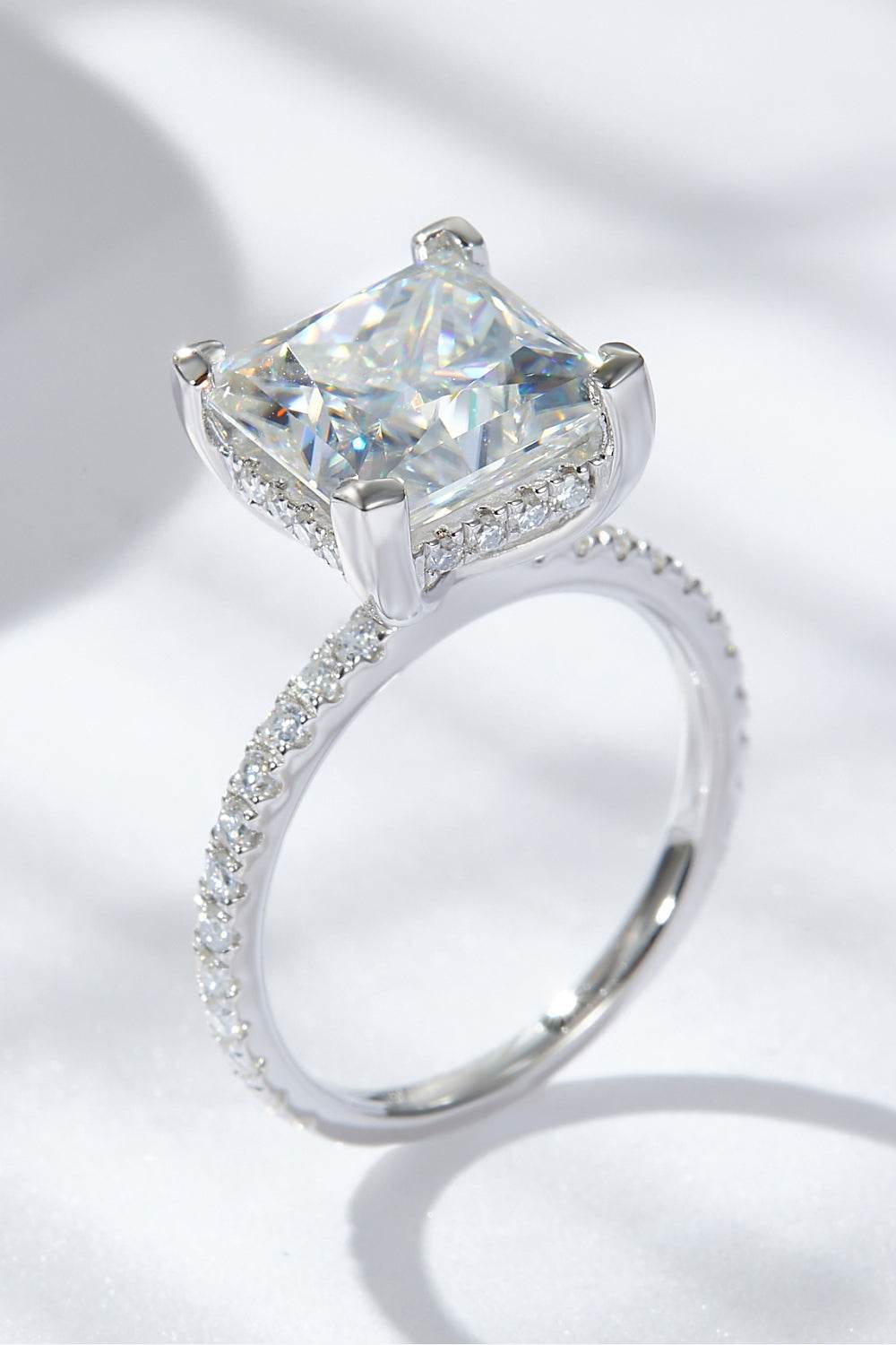 5.52 Carat Moissanite Side Stone Ring - Tredona LLC