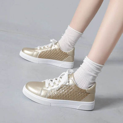Round Toe Lace Up Sneakers - Tredona LLC