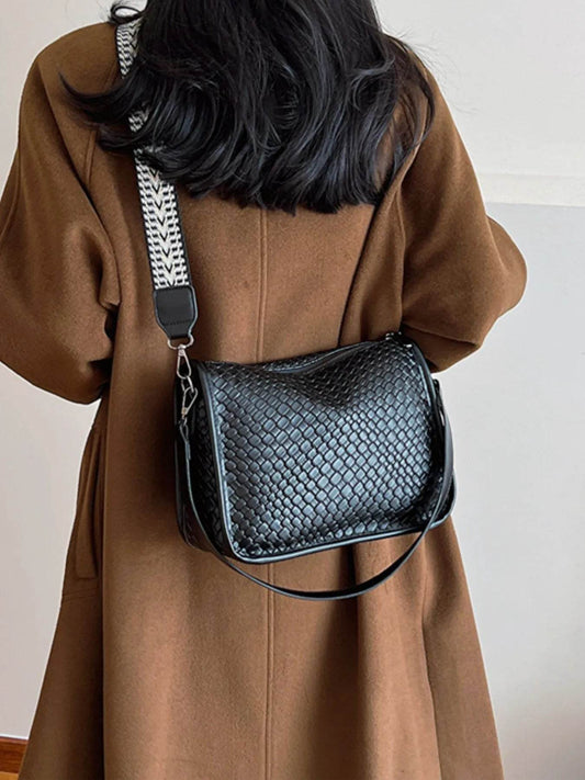 Textured Leather Shoulder Bag - Tredona LLC