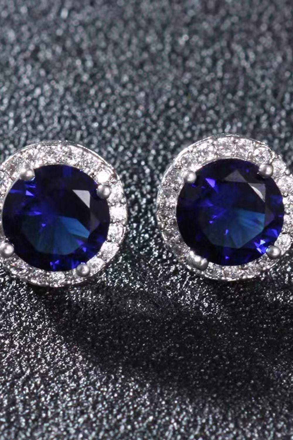 Contrast 2 Carat Moissanite Platinum-Plated Stud Earrings - Tredona LLC