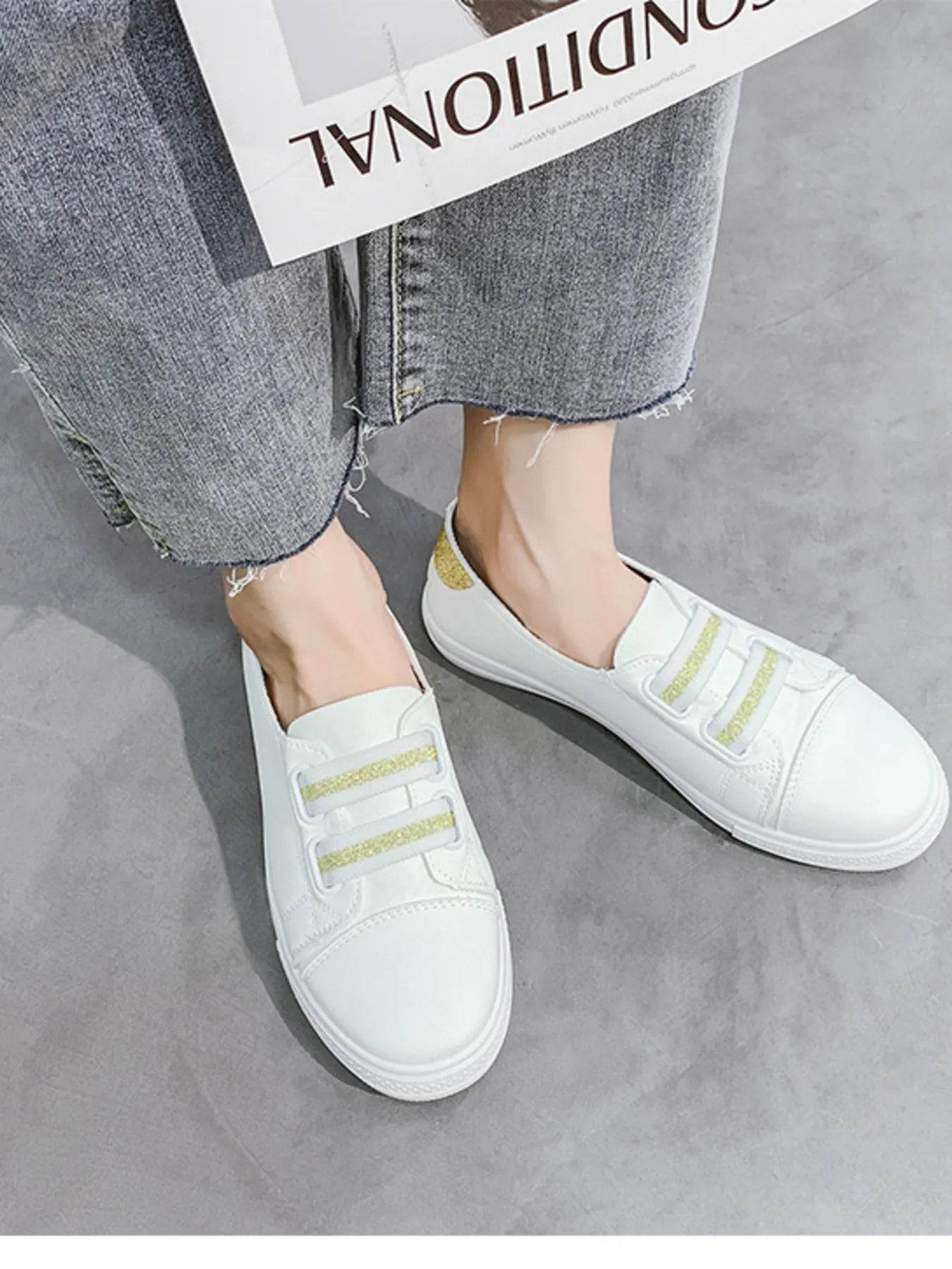 Round Toe Flat Sneakers - Tredona LLC
