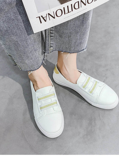 Round Toe Flat Sneakers - Tredona LLC