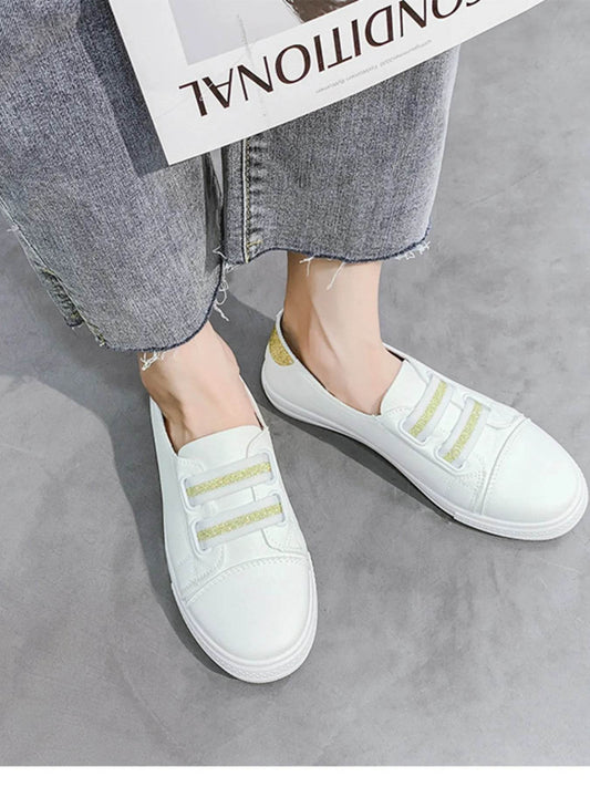 Round Toe Flat Sneakers - Tredona LLC