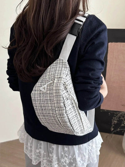 Plaid Pattern Crossbody Bag - Tredona LLC
