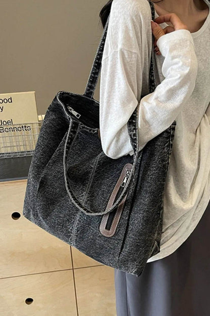 Medium Denim Tote Bag - Tredona LLC