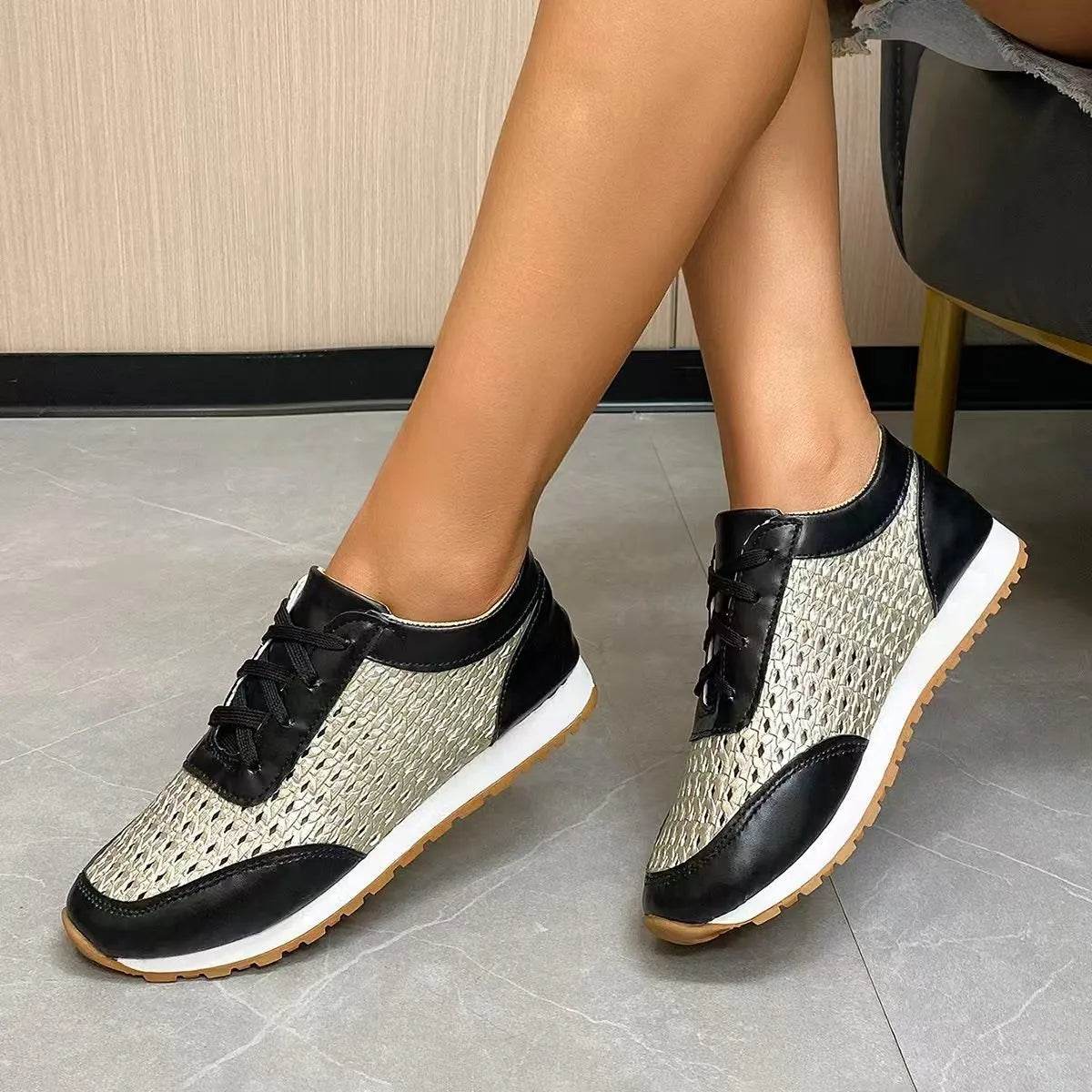 Breathable Lace Up Sneakers - Tredona LLC