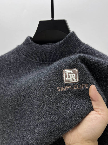 Men's Plus Size Ribbed Hem Long Sleeve Sweater - Tredona LLC