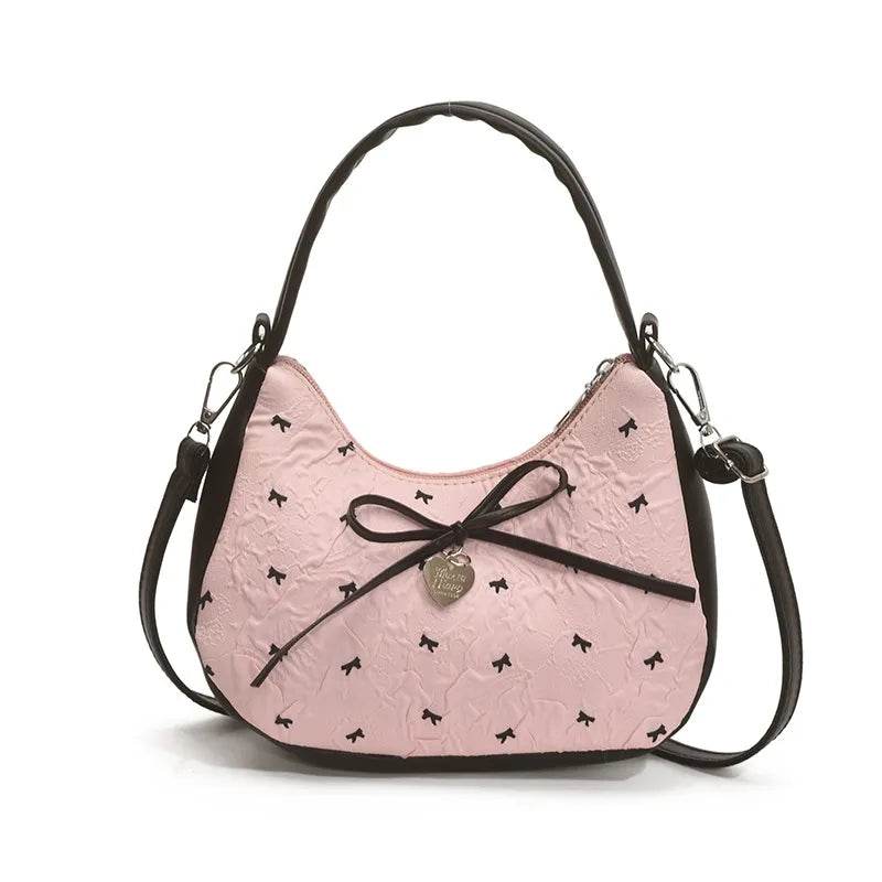 Printed Bow Shoulder Bag - Tredona LLC