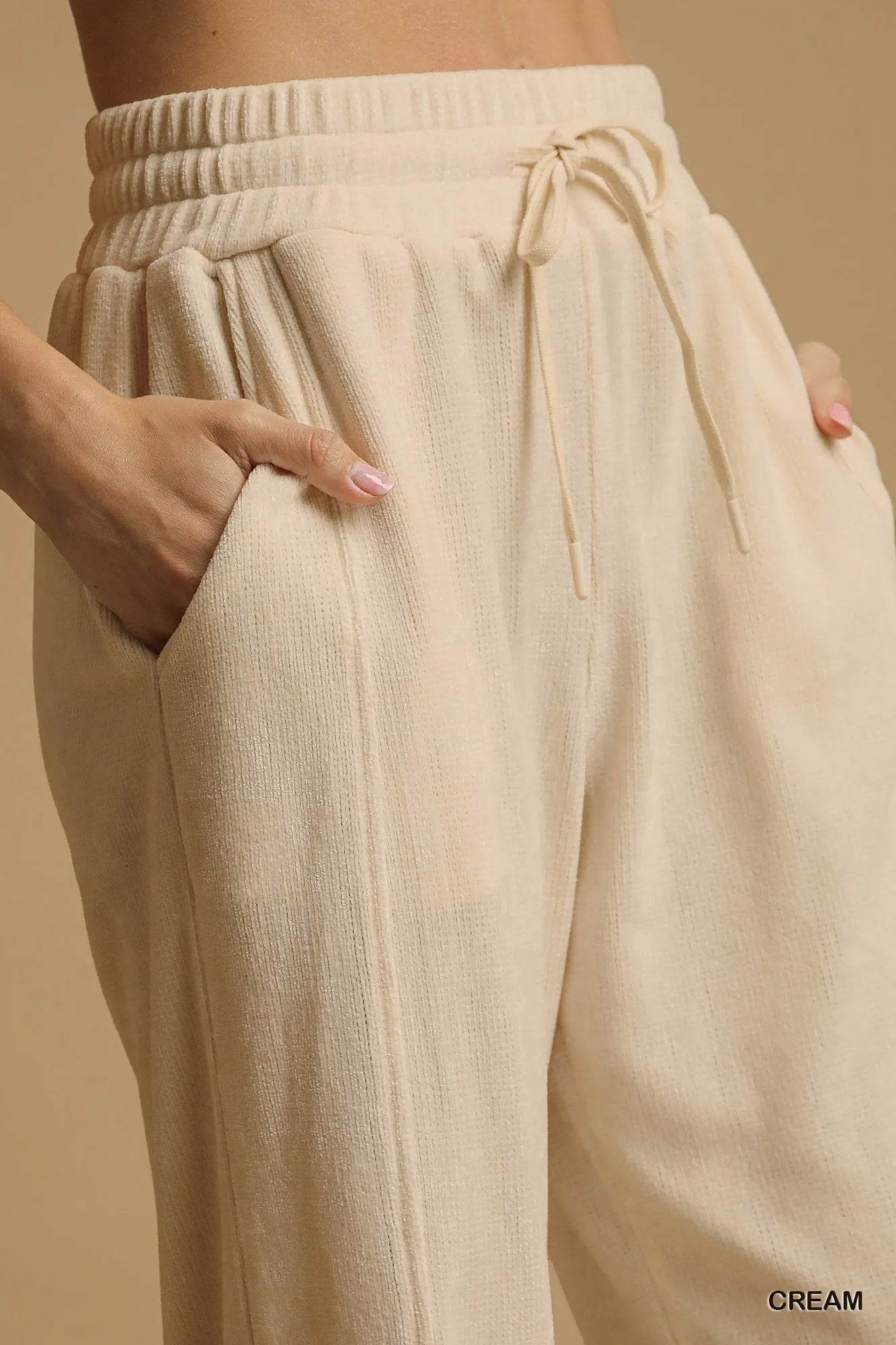 Umgee Drawstring Wide Leg Pants - Tredona LLC