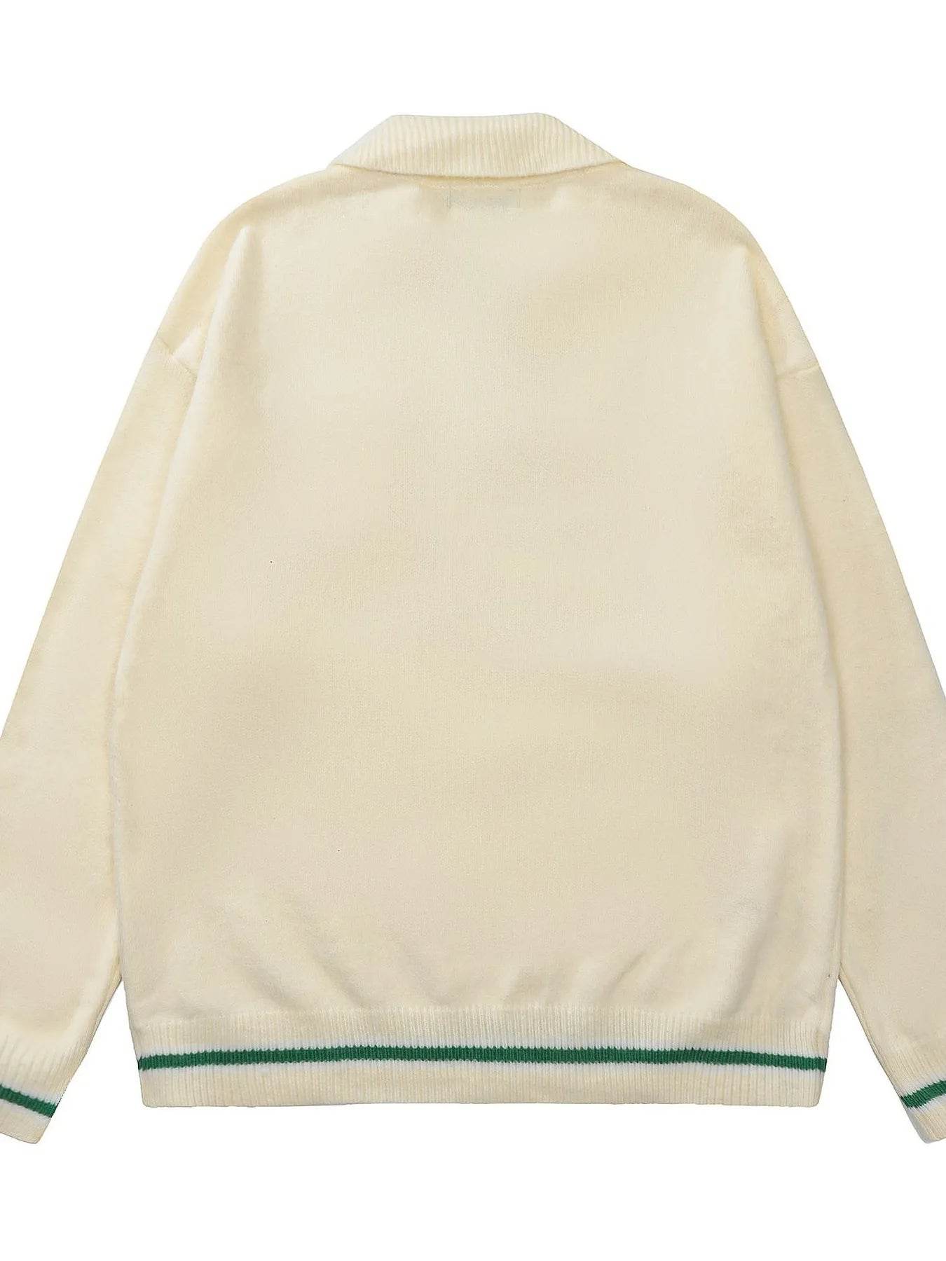 Men's Striped Contrast Long Sleeve Sweater - Tredona LLC