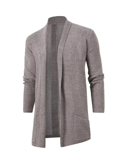 Men's Plus Size Open Front Long Sleeve Knit Cardigan - Tredona LLC