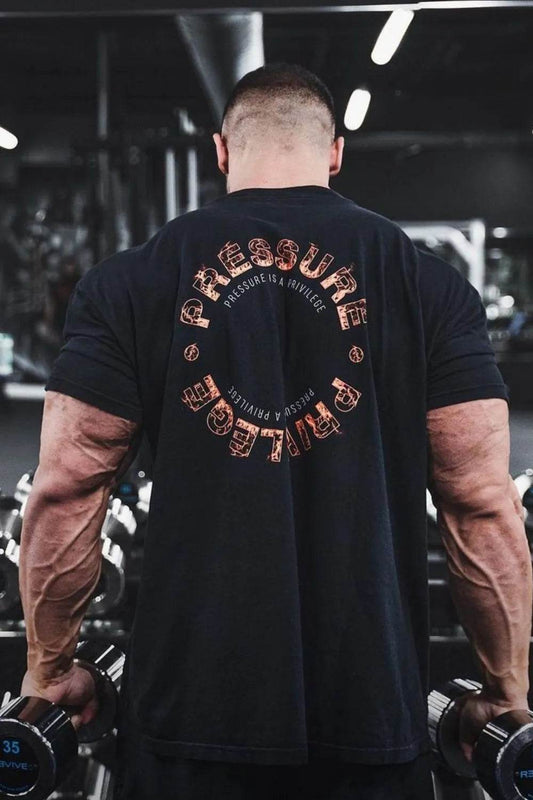 Men's Plus Size Letter Round Neck Short Sleeve T-Shirt - Tredona LLC