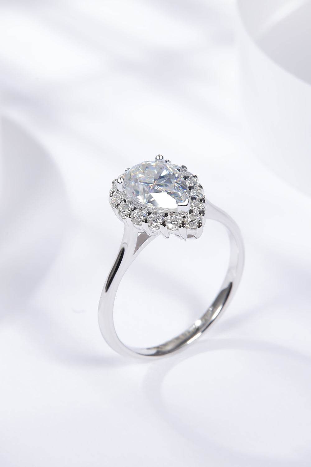 1.5 Carat Moissanite Teardrop Ring - Tredona LLC