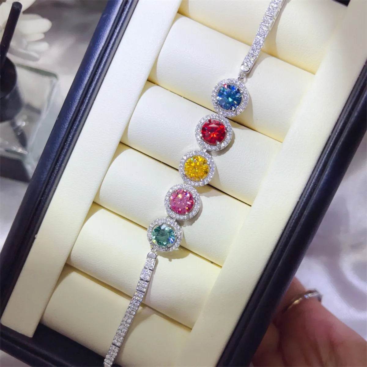 5 Carat 925 Sterling Silver Moissanite Bracelet - Tredona LLC