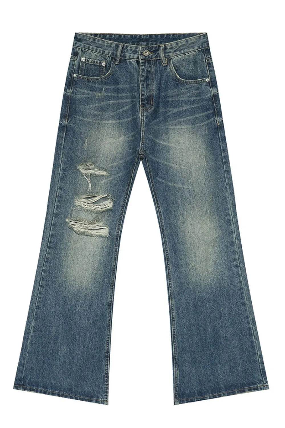Men's Distressed Bootcut Jeans - Tredona LLC