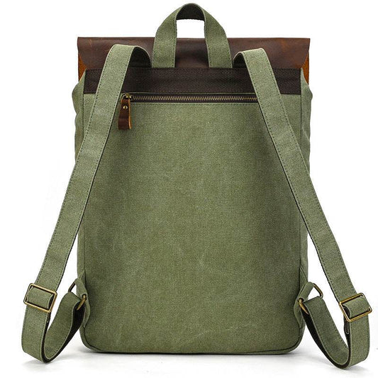 New Canvas Leather Large Capacity Backpack - Tredona LLC