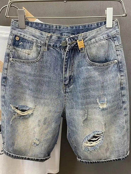 Men's Distressed Denim Shorts - Tredona LLC