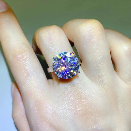 10 Carat Moissanite 925 Sterling Silver Ring - Tredona LLC