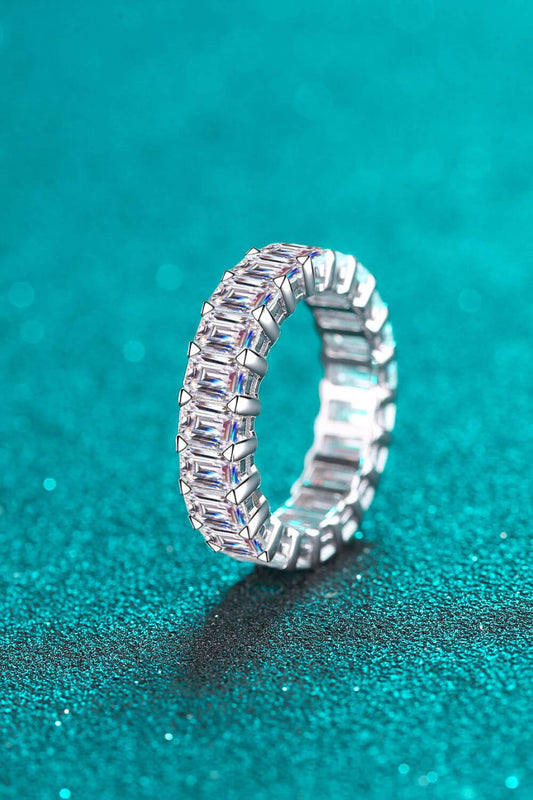 10.5 Carat Moissanite Rhodium-Plated Ring - Tredona LLC