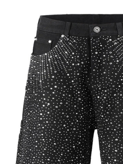 Men's Rhinestone Shorts with Pockets - Tredona LLC