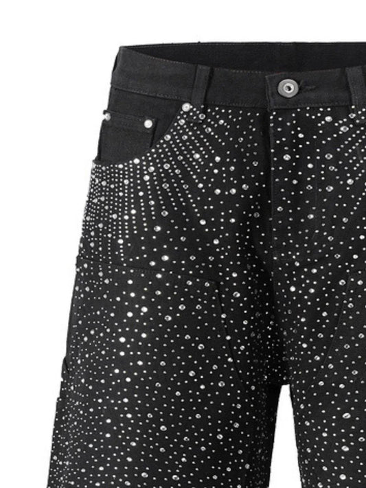 Men's Rhinestone Shorts with Pockets - Tredona LLC