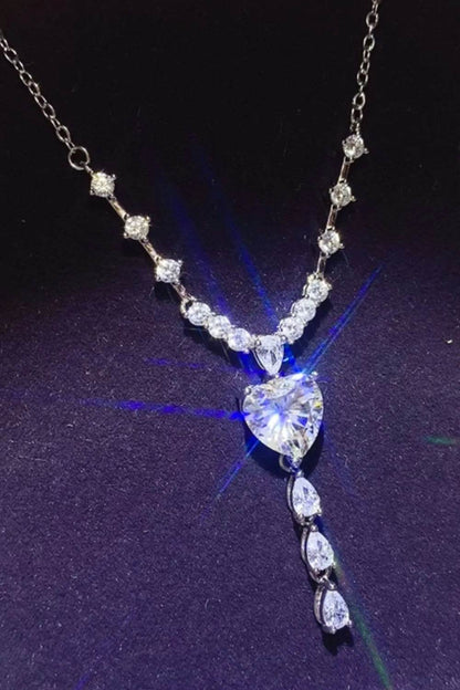 3 Carat Moissanite 925 Sterling Silver Drop Necklace - Tredona LLC