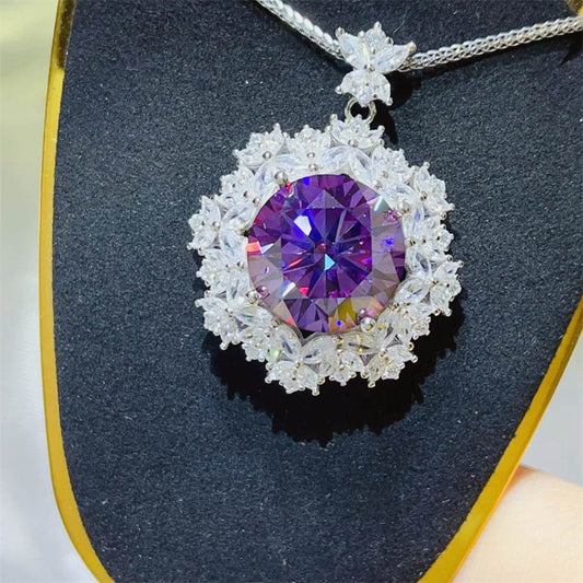 10 Carat Moissanite 925 Sterling Silver Necklace - Tredona LLC