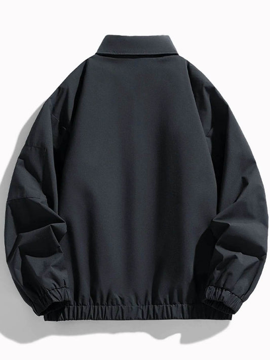 Men's Plus Size Elastic Hem Long Sleeve Jacket - Tredona LLC