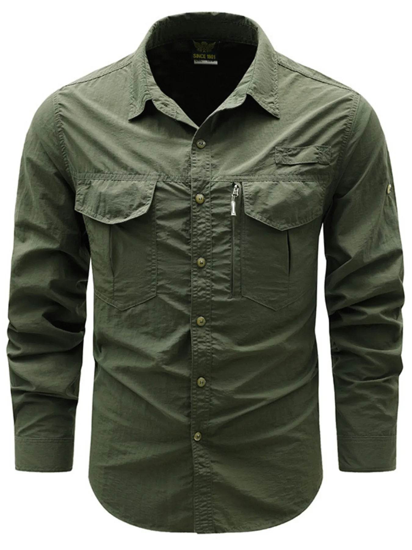 Men's Plus Size Button Up Long Sleeve Shirt - Tredona LLC