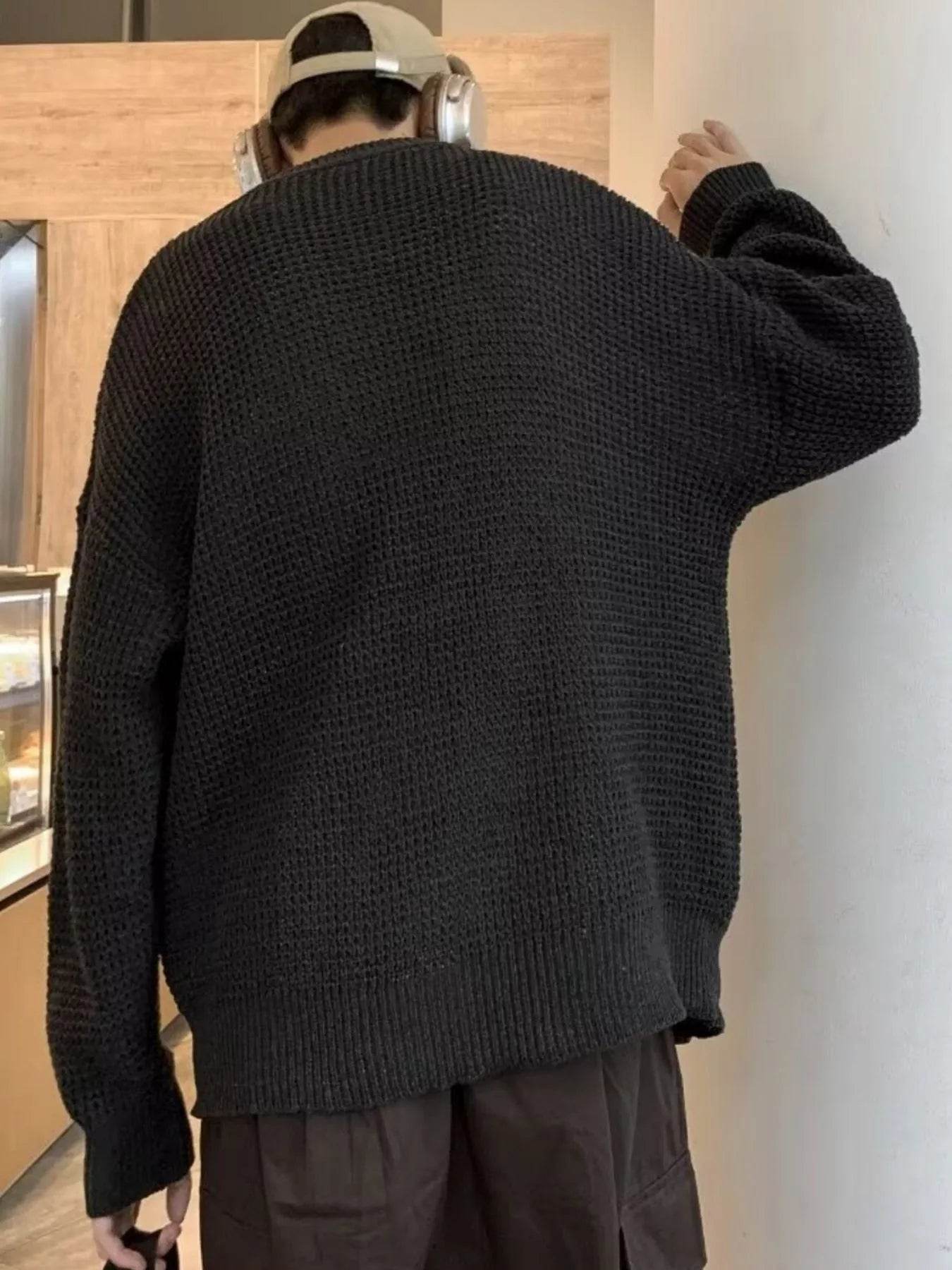 Men's Plus Size Round Neck Long Sleeve Sweater - Tredona LLC