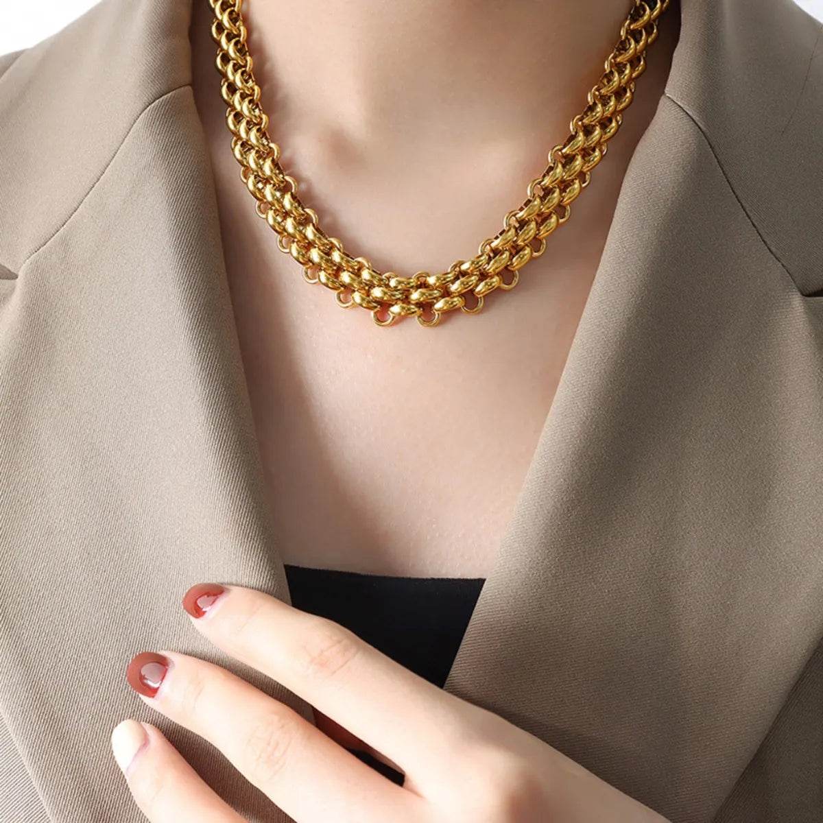 Gold Chain Link Jewelry Set with Necklace and Bracelet - Tredona LLC