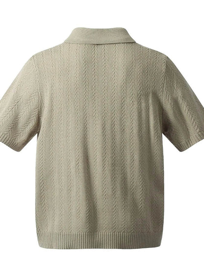 Men's Button Detail Short Sleeve Polo - Tredona LLC