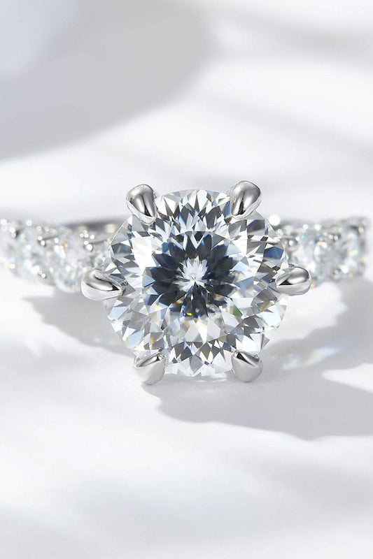 5 Carat Moissanite Side Stone Ring - Tredona LLC