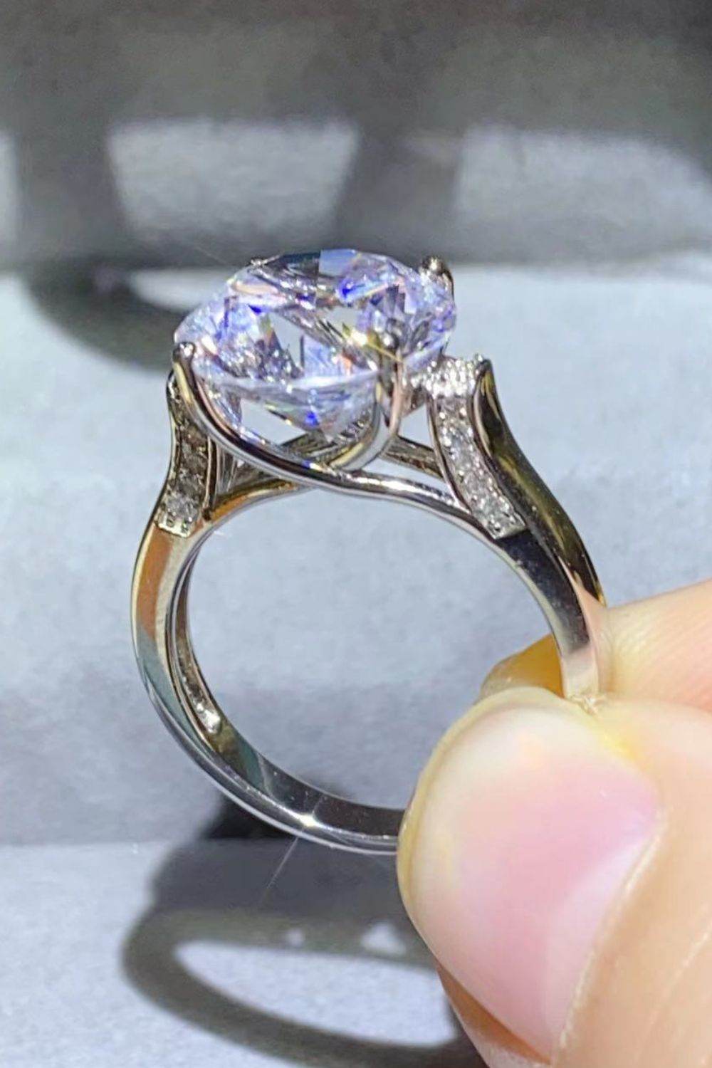 5 Carat Moissanite Platinum-Plated Ring - Tredona LLC
