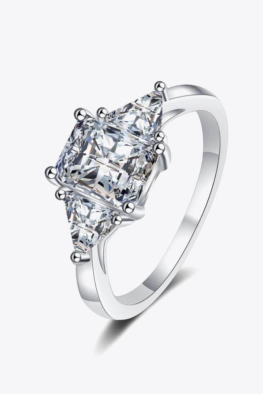 3 Carat Moissanite 925 Sterling Silver Rhodium-Plated Ring - Tredona LLC