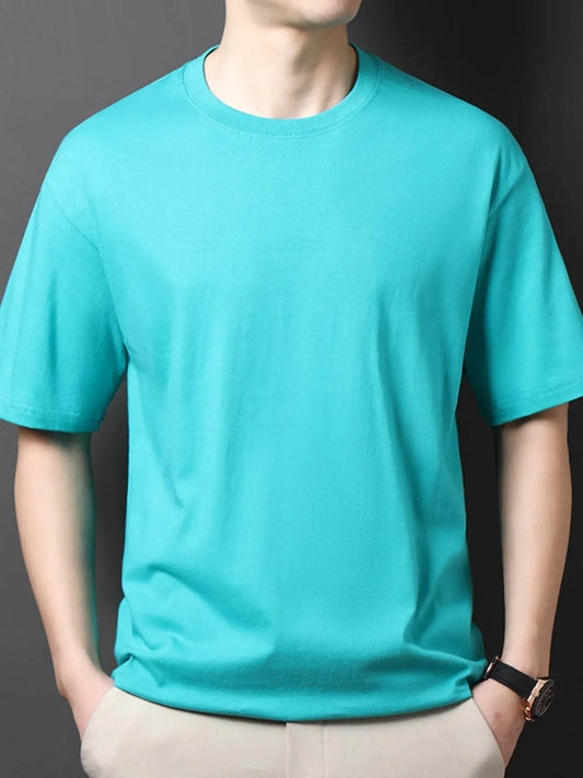 Men's Full Size Round Neck Half Sleeve T-Shirt Plus Size - Tredona LLC