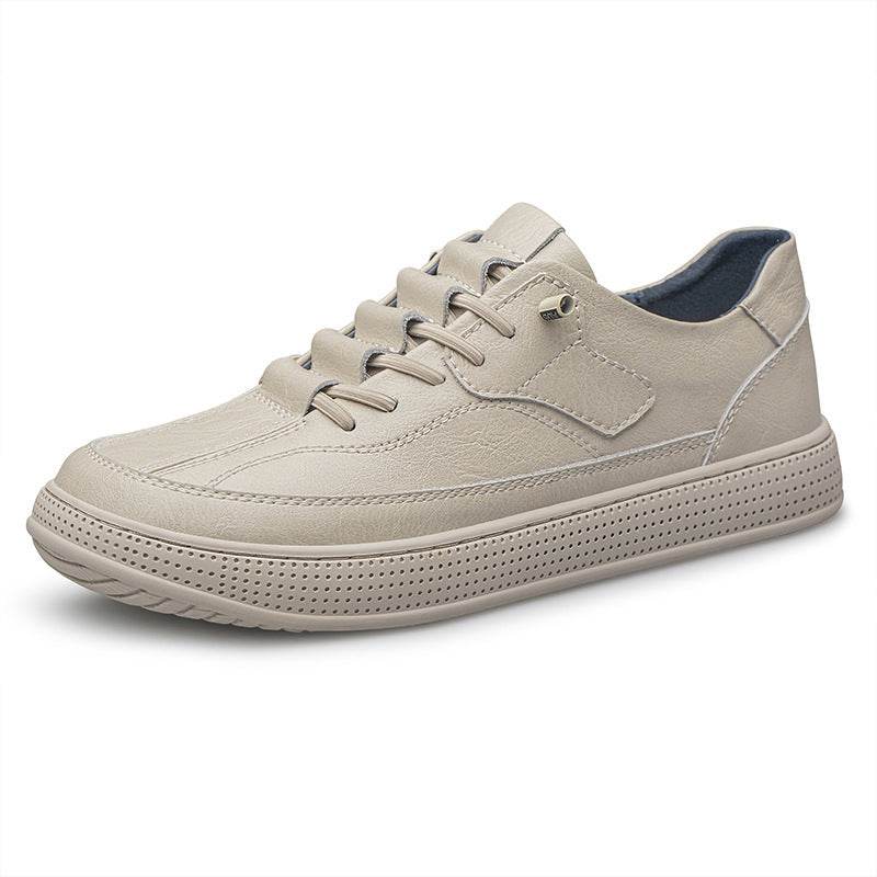Men's Round Head Cowhide Surface Breathable Casual Skateboard Shoes - Tredona LLC