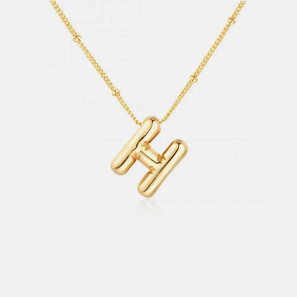 Gold-Plated Bubble Initial Necklace - Tredona LLC