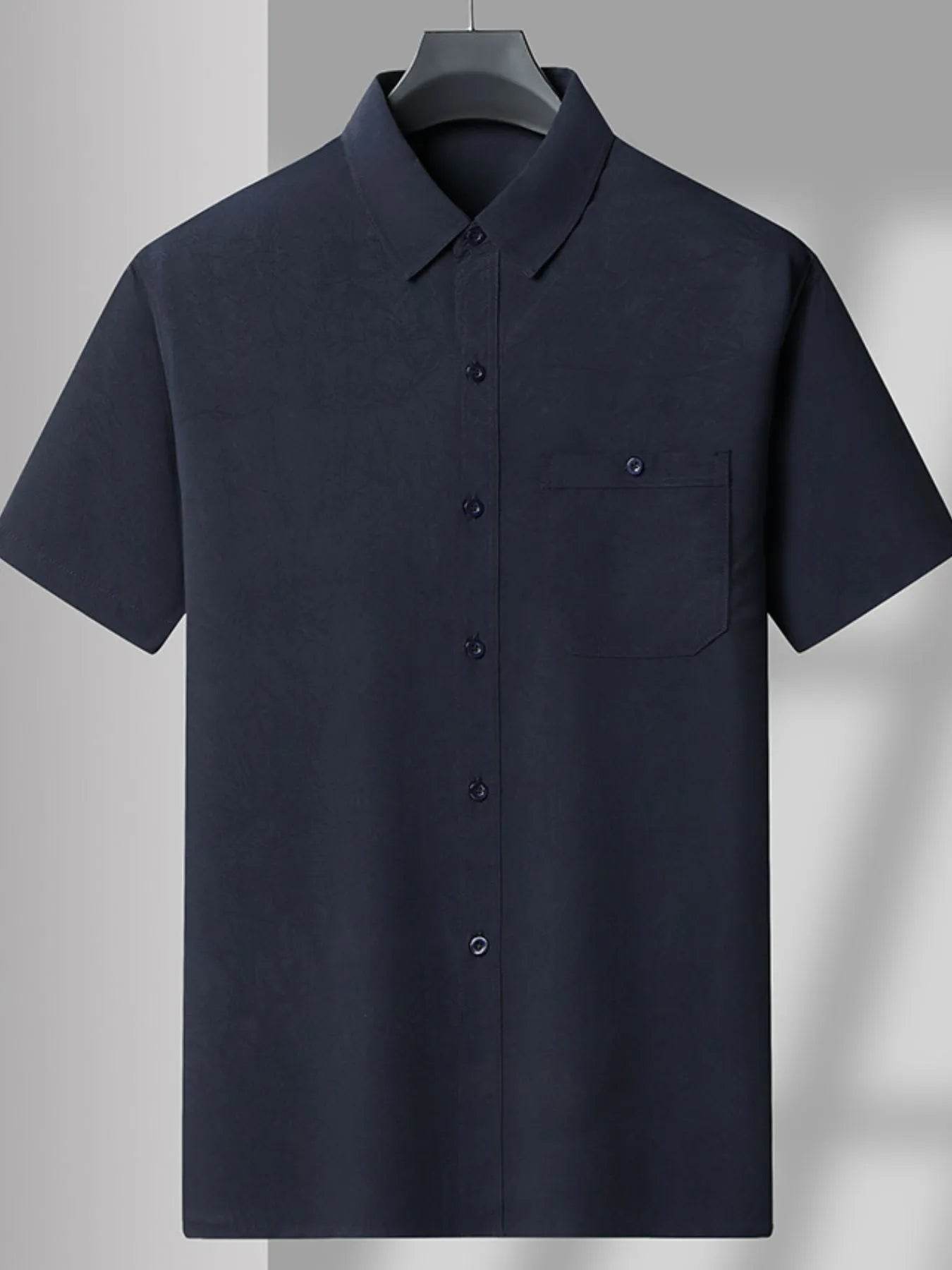 Men's Plus Size Button Up Short Sleeve Shirt and Pants Set - Tredona LLC