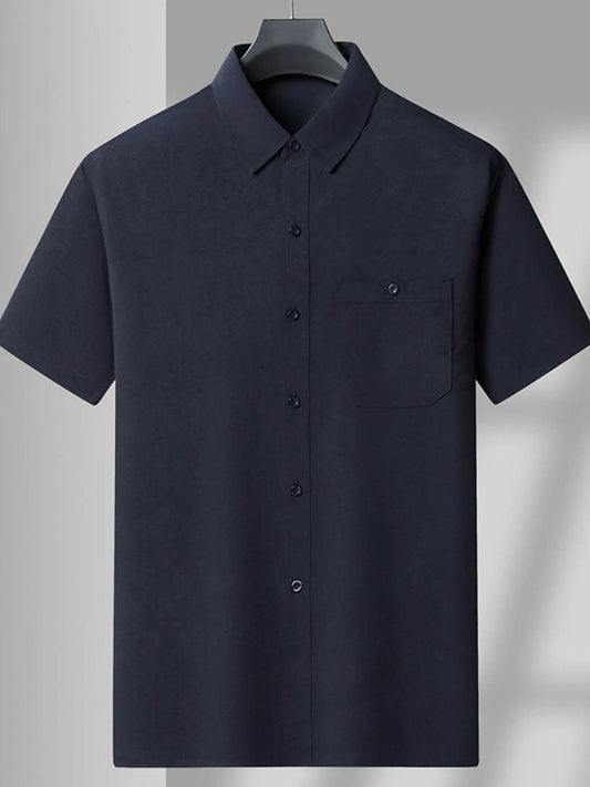 Men's Plus Size Button Up Short Sleeve Shirt and Pants Set - Tredona LLC