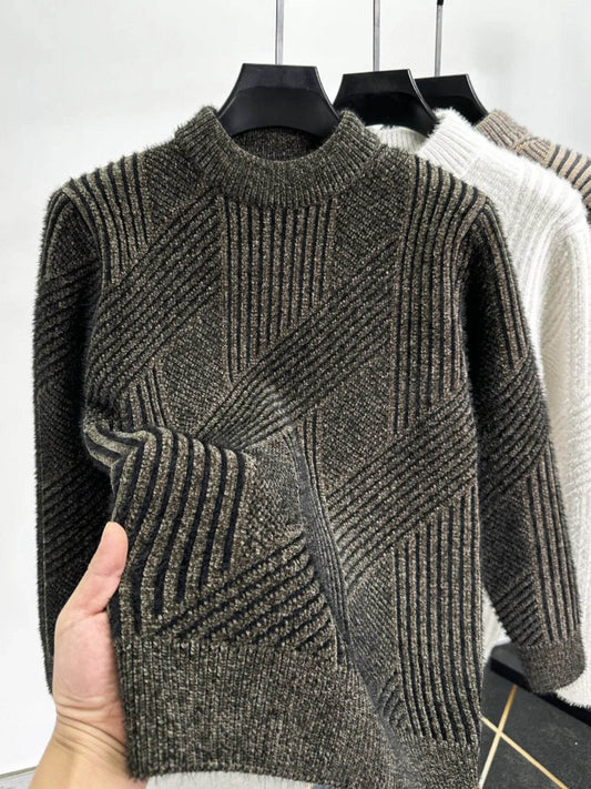 Men's Ribbed Knit Long Sleeve Sweater - Tredona LLC