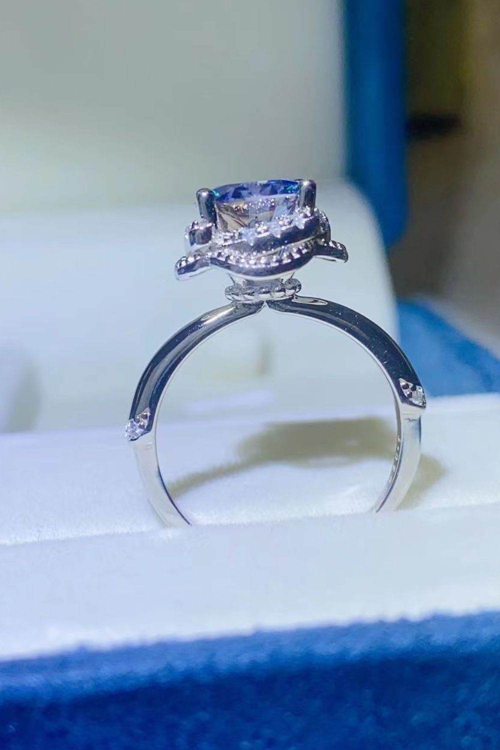 2 Carat Moissanite Contrast 925 Sterling Silver Ring - Tredona LLC