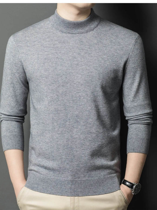 Men's Plus Size Mock Neck Long Sleeve Knit Top - Tredona LLC